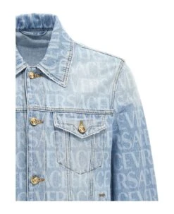 'versace Allover' Denim Jacket -Italist Store 065962d946f0a62181609742a543efef