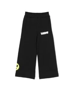 BARROW Black Wide Joggers With Logo And Lettering