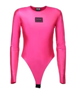 Front Logo Fuxia Bodysuit By Versace Jeans Couture