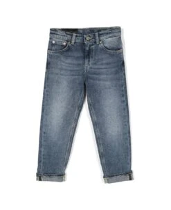Dondup Medium Blue Denim Straight Jeans