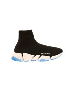 Balenciaga 'speed 2.0' Black Sneakers With Logo Detail In Stretch Fabric Man