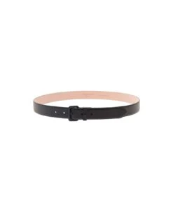 Alexander McQueen Black Belt With Tonal Buckle In Leather Man