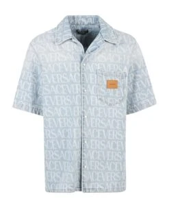 Versace Logo All-over Short-sleeve Shirt