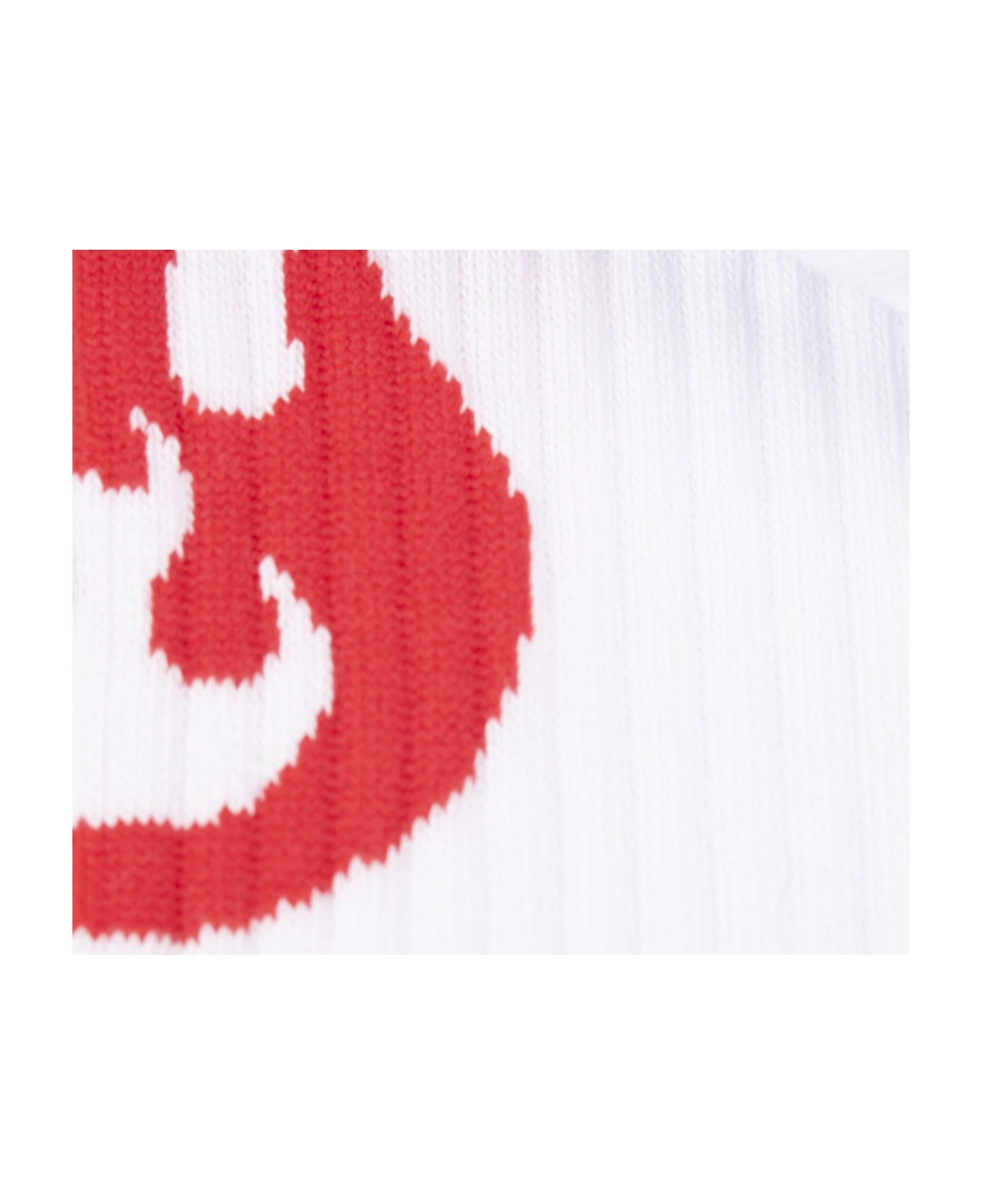 Vision Of Super White Socks With Red Flame Logo 3 Vision Of Super White Socks With Red Flame Logo - Image 3