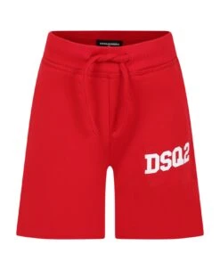 DSQUARED2 Casual Red Shorts For Boy With Logo