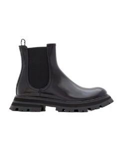 Alexander McQueen 45mm Chelsea Patent Leather Boots