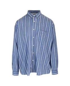 Acne Studios Logo Embroidered Striped Shirt