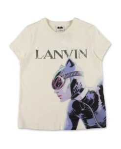 Lanvin X Batman T-shirt Bianca In Jersey Di Cotone Bambina