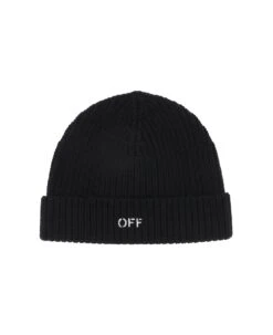 Off-White Wool Beanie Hat
