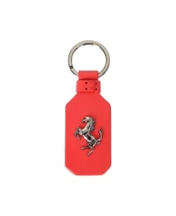 Ferrari Leather Prancing Horse Keychain