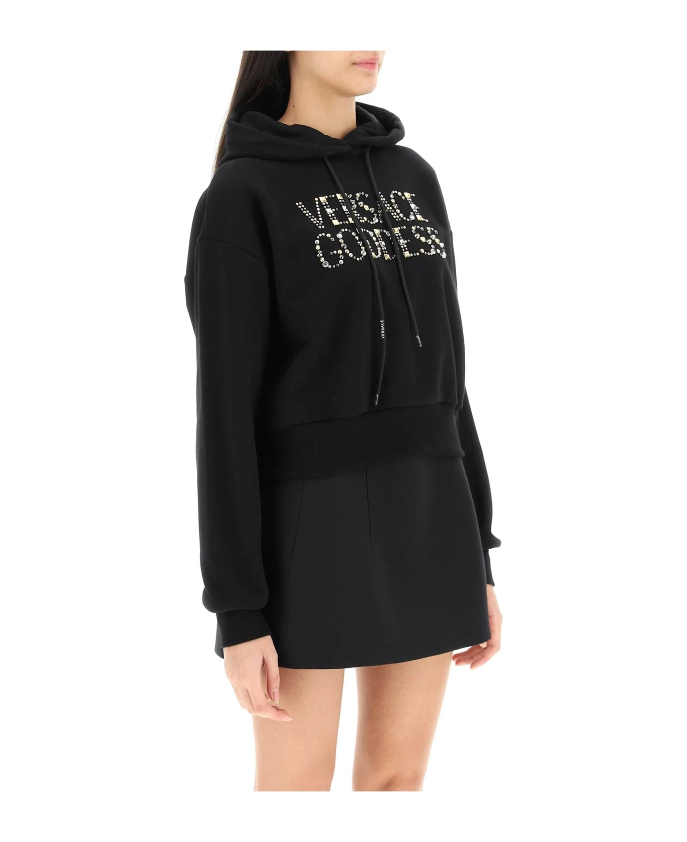 Versace Studded Logo Hoodie 2 Versace Studded Logo Hoodie - Image 2