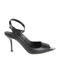 Alexander McQueen Ankle Wrap Open Toe Pumps