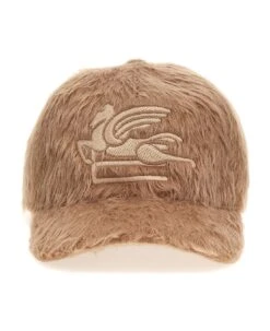 Etro Logo Embroidery Fur Cap