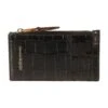 Alexander McQueen Croco Embossed Skull Applique Card Holder
