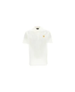 Versace Medusa Logo Embroidered Short-sleeved Polo Shirt
