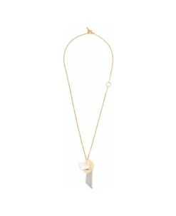 Meryl Brass Necklace With Pendant Detail