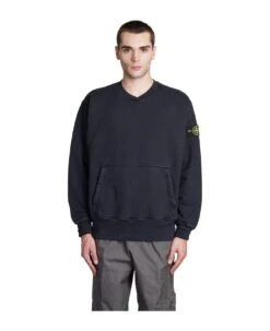 Stone Island Sweatshirt In Blue Cotton