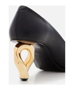 75mm Chain Heel Leather Pumps -Italist Store 1e3ec013a5105a1370f036fa5fe72eae