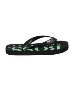Hugo Boss Black Flip Flops For Boy With Logo