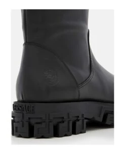 Versace Belted Leather Boots -Italist Store 1e99c3338c569ead4a356383502c0870