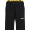 Off-White Black Shorts For Kids With White Logo
