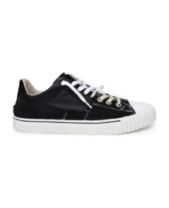 Maison Margiela New Evolution Sneakers In Black Leather Blend