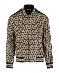 Valentino Viscose Bomber Jacket With Iconographe Toile Print