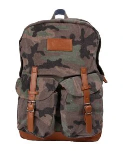 MC2 Saint Barth Military Green Camouflage Canvas Backpack