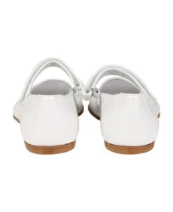 Monnalisa Ivory Ballet Flats For Girl With Logo -Italist Store 23d705be00932b5b6de5006f9822532d