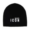 DSQUARED2 Black Wool Blend Beanie Hat