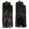 Calfskin Gloves With Press Buttons Closure