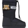 MOSCHINO Balck Boots For Girl With Teddy Bear And Logo