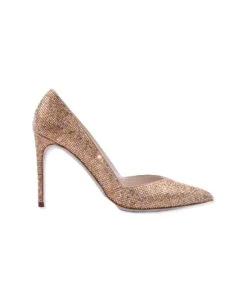 Vivienne Gold Pump With Crystals