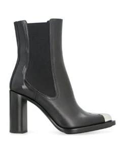 Alexander McQueen Punk Leather Chelsea Boots