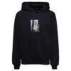 Dolce & Gabbana Black Hoodie With Print And Fusible Rhinestone In Cotton Man