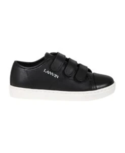 Lanvin Black Sneakers For Kids With Logo