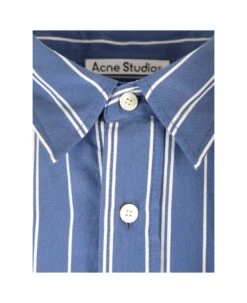 Acne Studios Logo Embroidered Striped Shirt -Italist Store 2e5ad4a69c3b6937cd63a231497af122