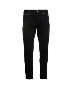 Alexander McQueen Black Jeans With Branded Button And Logo Patch In Cotton Denim Stretch Man
