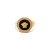 Versace Woman's Medusa Metal And Black Resin Ring