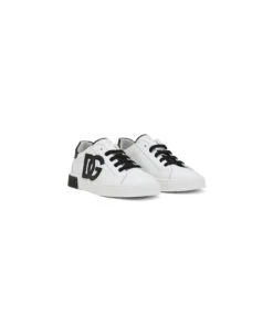 Dolce & Gabbana Sneakers Bianche In Pelle Bambino