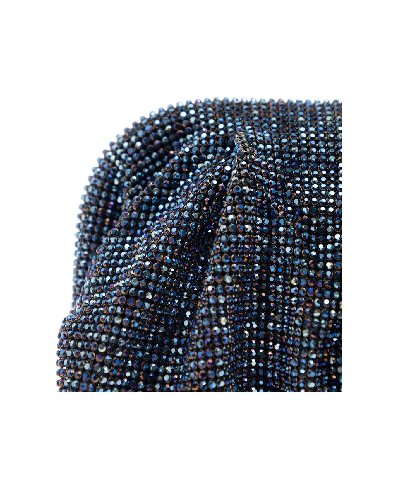 'venus La Grande' Blue Clutch Bag In Fabric With Allover Crystals Woman 3 'venus La Grande' Blue Clutch Bag In Fabric With Allover Crystals Woman - Image 3