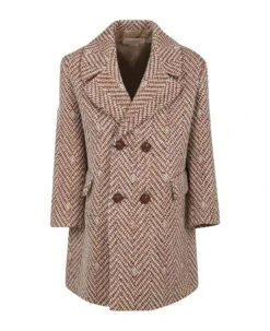 Gucci Brown Coat For Boy With Logo