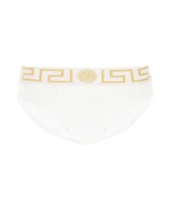 Versace White Stretch Cotton Brief