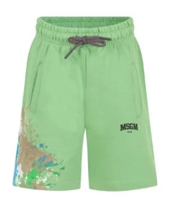 MSGM Green Shorts For Boy With Logo