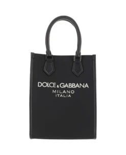 Dolce & Gabbana Small Nylon Bag With Rubberized Logo