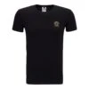Versace Man's Black Cotton T-shirt With Medusa Logo Print