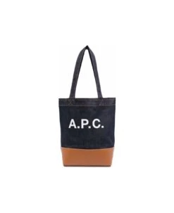 A.P.C. A.p.c Woman Fabric And Leather Tote Bag With Print