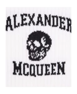 Alexander McQueen Logo Skull Socks In White 5 Alexander McQueen Logo Skull Socks In White -Italist Store 358c795e9514382720374d0373808641
