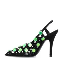 Grid Slingback Black And Fluo Freen Pump -Italist Store 368aa4ae7c4b97a0f3225ac960b978db