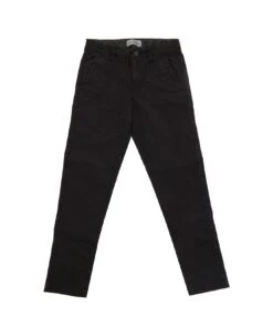 Black Straight Pants With Logo Patch In Denim Boy